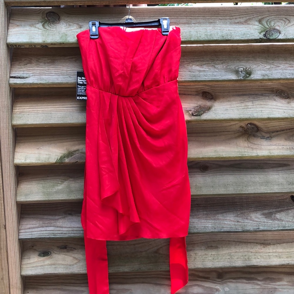 New Red Strapless Dress